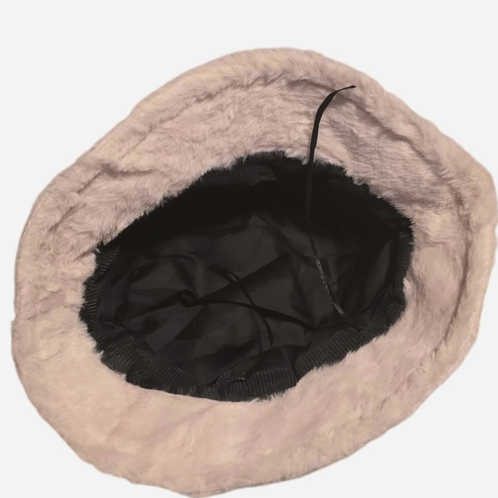 Faux Fur Bucket Hat - Cream - Picture 3 of 4